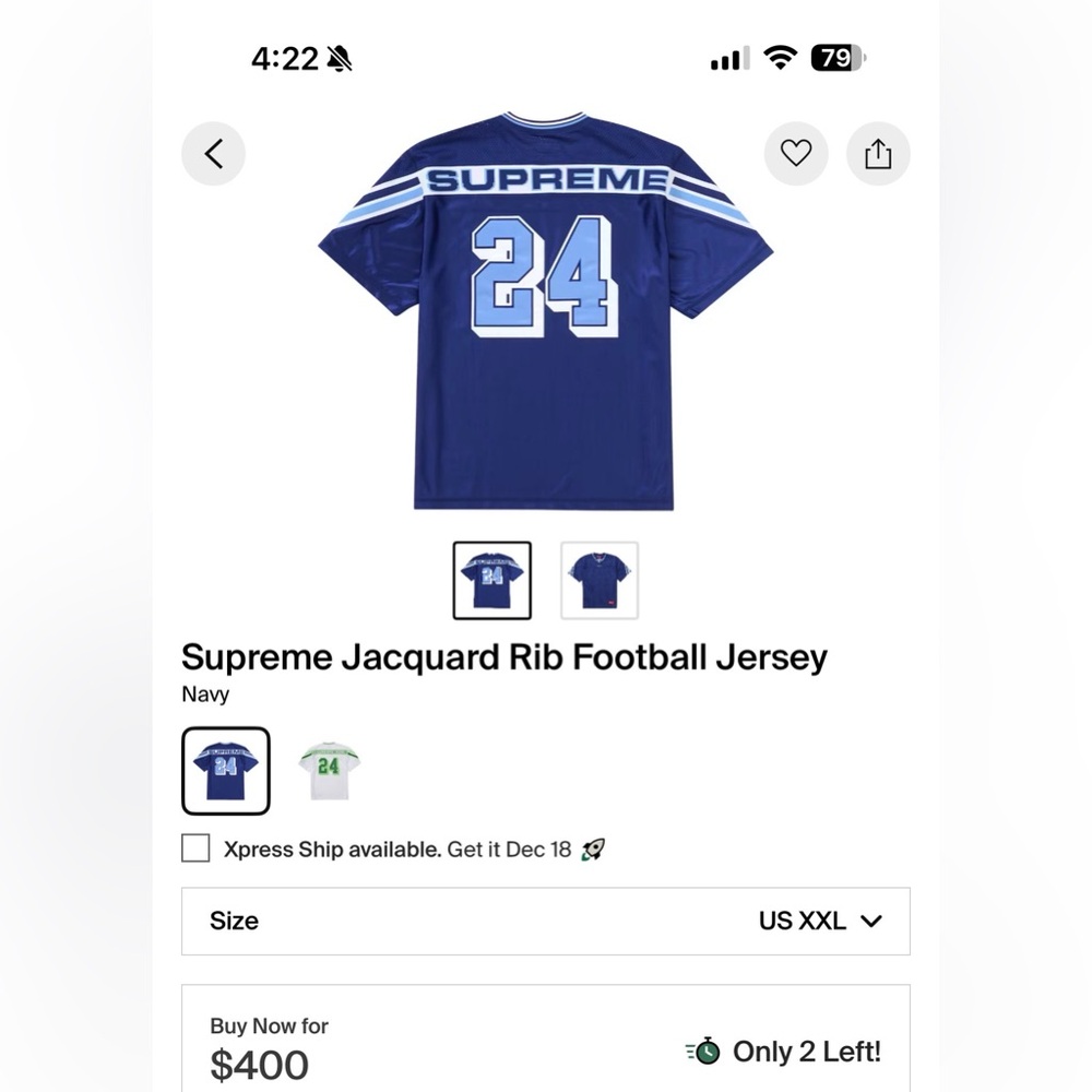 Supreme Blue Football Jersey